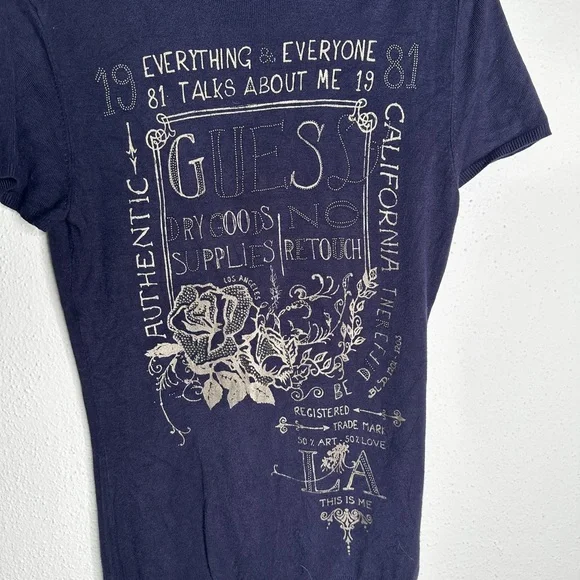 Guess navy blue  Graphic Tee - Picture 3 of 8